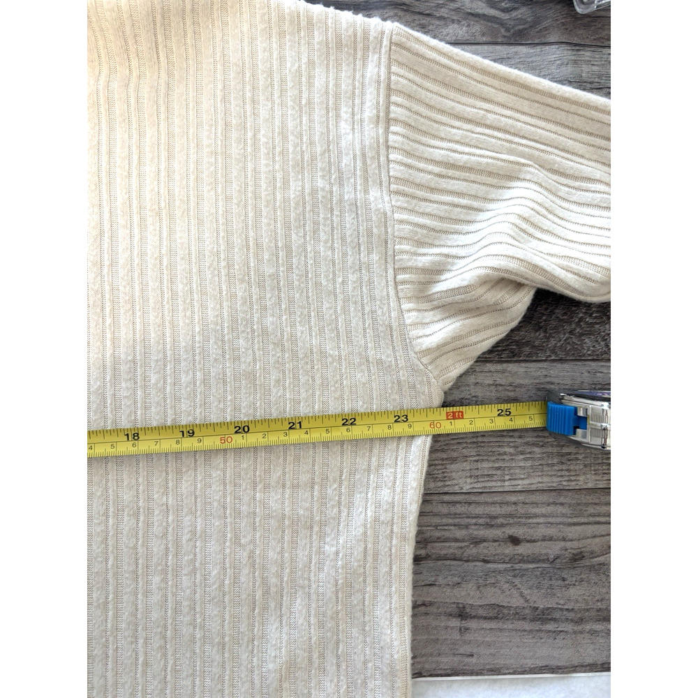 American Eagle Soft Hoodie Ribbed Knit Hoodie Beige Oversized Slouchy Pullover S - Picture 3 of 6